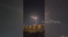 Israeli Iron Dome intercept Iranian Rockets Over Jerusalem