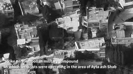 Strike on a Hezbollah military compound in which terrorists were operating in the area of Ayta ash Shab