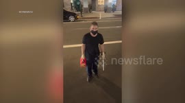 DTLA Possible Arson Taco Truck Fire Suspect Caught on Video in Los Angeles, CA, USA
