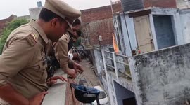 Leopard causes chaos after entering residential area in northern India