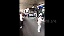 Several injured in bus collision in eastern China