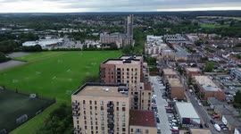 New Housing being built in Sydney Road Watford Aerial Drone footage 2024