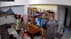 One-year-old toddler defends his mother during argument with dad