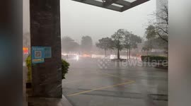 Typhoon batters buildings in Guangdong, China