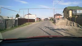 Russian T-Bone At Intersection