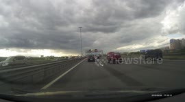 Moose mayhem: Russian highway collision dodges disaster