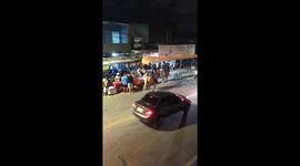 Sports Fans Chased Away by Police on Horseback