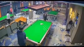 Pool mishap: Errant cue ball flies and crashes into woman's head