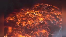 Firefighters battle blaze at recycling plant in Spain