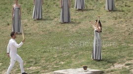Olympic flame for Paris 2024 Summer Games lit in Ancient Olympia in Greece