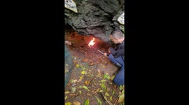 Volcanic Gas Extinguishes Flame