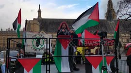 Protest against UK government profit from genocide, London, UK