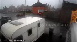 Mini Tornado hits Knutton, Stoke on Trent village in Staffordshire, United Kingdom.