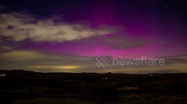 Rare northern lights captured over Devon in stunning timelapse