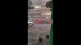 Sky instantly turns black during thunderstorm in China