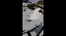 Glacial adventure: Skier braves icy tunnel in Italian Alps