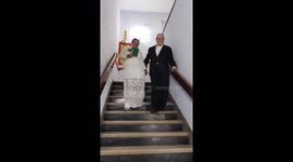 Bride Slips and Falls Down Stairs
