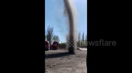 Rare giant dust devil spirals skyward in northern China