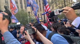 Andrew Harold Giuliani, Politician and son of Rudy Giuliani, Former Mayor of New York City Speaks to Press During Hush Money Trial