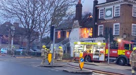 UK: Huge Fire Breaks Out At Historic Pub In Mitcham, London