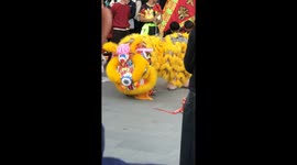 Drunken lion dance: a humorous highlight of Chinese spring festival
