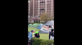 Gaza solidarity encampment: Pro-Palestinian protest at Columbia amid campus antisemitism hearing