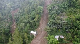Drone footage of the landslide disaster in Tana Toraja, South Sulawesi, Indonesia.