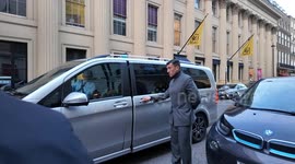 Former Spice Girl Melanie Brown arrives at the birthday of her former bandmate Victoria Beckham