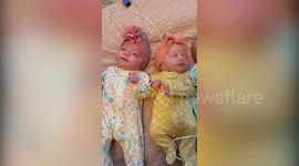Mum has 70-million-to-one quads - who are two sets of identical twins