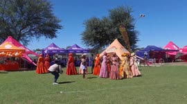 Namibia's Damara women showcase traditional embroidery at culture market