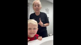 Mom's bad word bathroom challenge unleashes son's creative curse word serenade