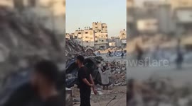 Gaza: The moment Israeli aircraft launched a raid on Gaza city