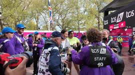 Eastenders filming at The London Marathon for Monday nights episode