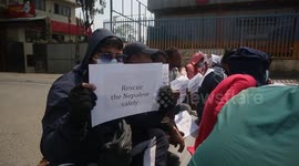 Family members of Nepalese 'illegally' recruited into Russian army stage sit-in protest