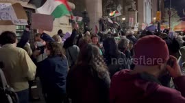 USA: People chanting in support of Palestine in New York