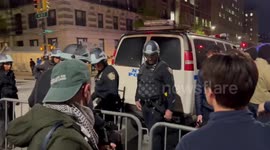 USA: Palestine supporters gather at Columbia University’s gate in New York