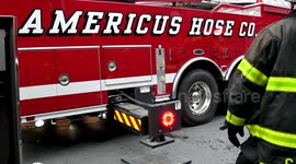 Former fire house burns, Firehouse Winery - 211 East Sunbury Street, Shamokin, Pa