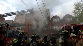 Former fire house burns, Firehouse Winery - 211 East Sunbury Street, Shamokin, Pa