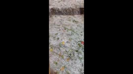 Hailstorm havoc: floods inside Bijie City store as drainage system overwhelmed
