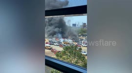 Fire rips through car park at 'world's worst airport'