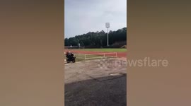 Malaysia helicopter crash aftermath shows smouldering aircraft