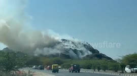 Smoke billows as another landfill site catches fire in Delhi