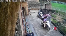 Chinese boy accidentally twists throttle, sending motorcycle off road