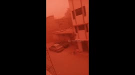 Massive sand storm in Libya's Derna turns city in Red