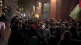 USA: Arrests begin at the Palestine solidarity rally in Manhattan, New York