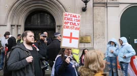 St George's Day celebrations outside the pubs of Whitehall