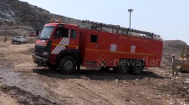 Fire Fighters Struggle to Control the Fire at Asia’s Largest Garbage Mountain Ghazipur Landfill
