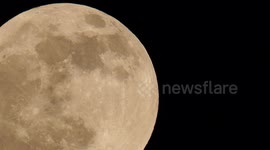 Stunning full Pink Moon 4k close up above Kent, UK