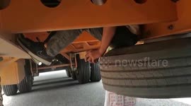 Teenager found out hitchhiking underneath trailer after leaving home alone