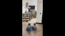 18-month-old twins' brains are full of questions after Dad pulls off 'disappearing' act